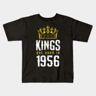 kings are born 1956 birthday quote crown king birthday party gift Kids T-Shirt